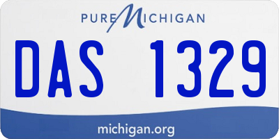 MI license plate DAS1329