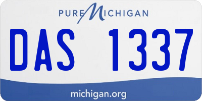 MI license plate DAS1337