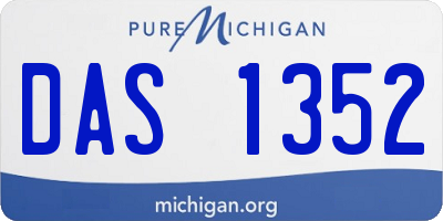 MI license plate DAS1352