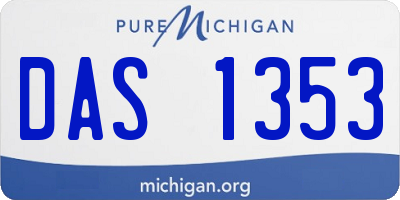 MI license plate DAS1353