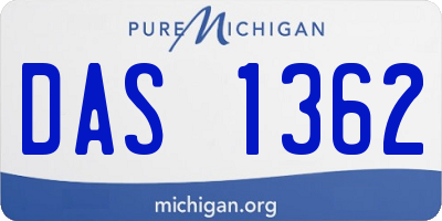MI license plate DAS1362