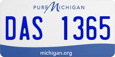 MI license plate DAS1365