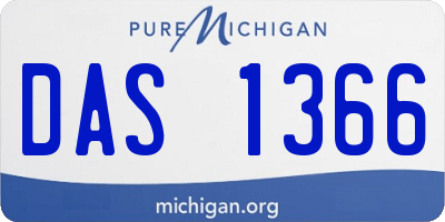 MI license plate DAS1366
