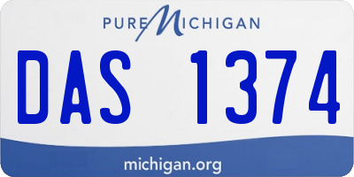 MI license plate DAS1374
