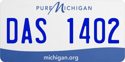 MI license plate DAS1402