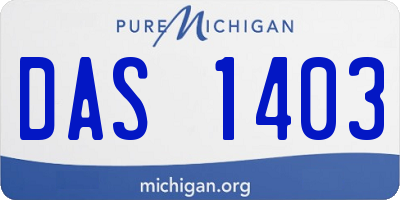 MI license plate DAS1403