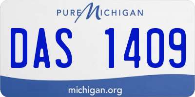 MI license plate DAS1409