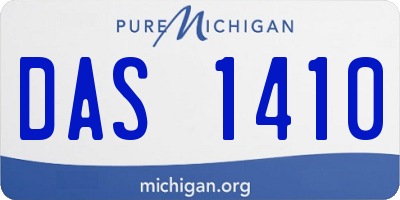 MI license plate DAS1410