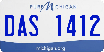 MI license plate DAS1412