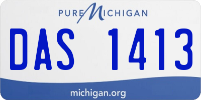 MI license plate DAS1413