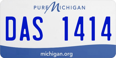 MI license plate DAS1414