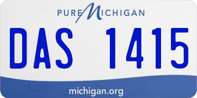 MI license plate DAS1415