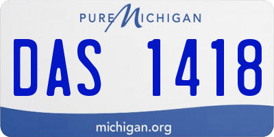 MI license plate DAS1418