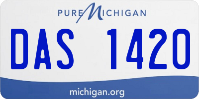 MI license plate DAS1420
