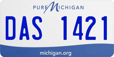 MI license plate DAS1421