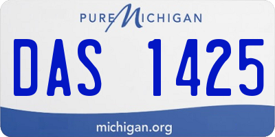 MI license plate DAS1425