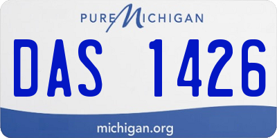 MI license plate DAS1426