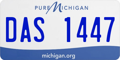 MI license plate DAS1447