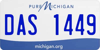 MI license plate DAS1449