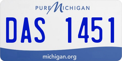MI license plate DAS1451