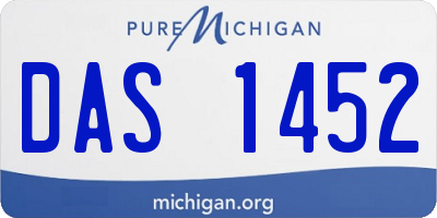 MI license plate DAS1452