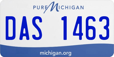 MI license plate DAS1463