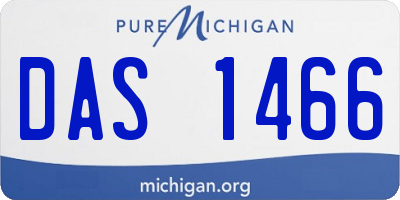 MI license plate DAS1466
