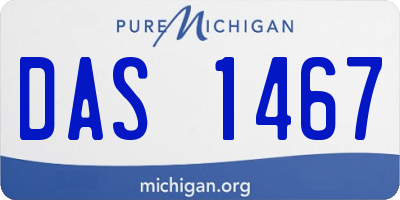 MI license plate DAS1467