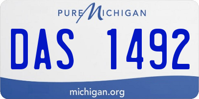 MI license plate DAS1492