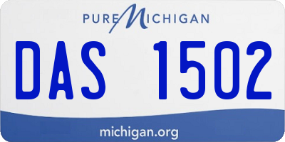 MI license plate DAS1502