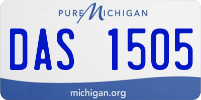 MI license plate DAS1505