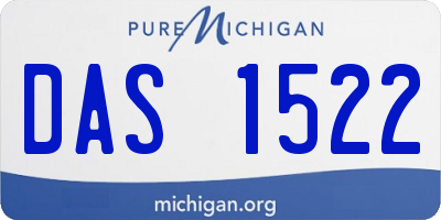 MI license plate DAS1522