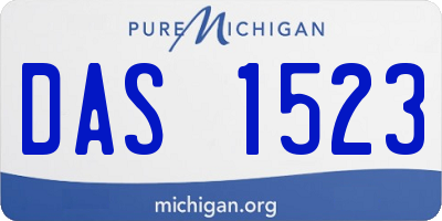 MI license plate DAS1523