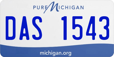 MI license plate DAS1543