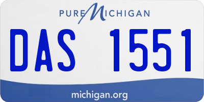 MI license plate DAS1551