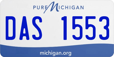 MI license plate DAS1553