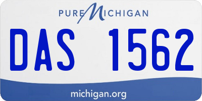 MI license plate DAS1562