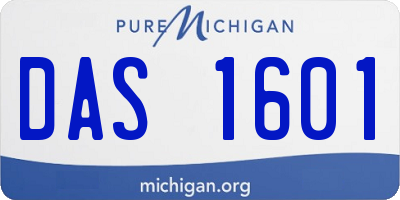 MI license plate DAS1601