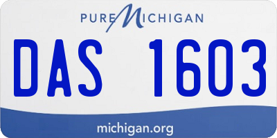 MI license plate DAS1603