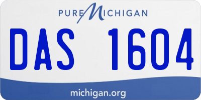MI license plate DAS1604