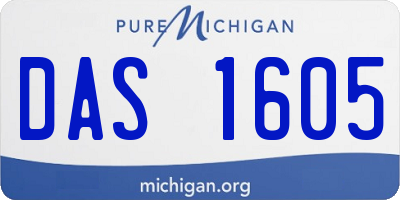 MI license plate DAS1605