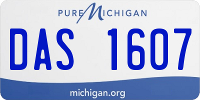 MI license plate DAS1607