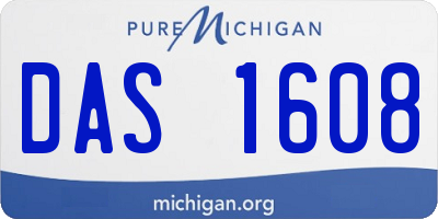 MI license plate DAS1608