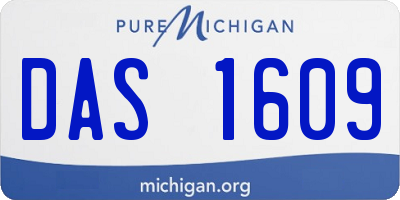 MI license plate DAS1609