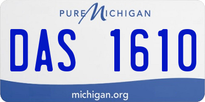 MI license plate DAS1610