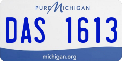 MI license plate DAS1613