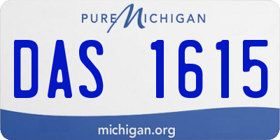 MI license plate DAS1615