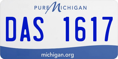 MI license plate DAS1617