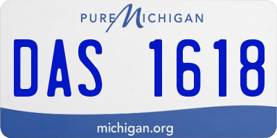 MI license plate DAS1618
