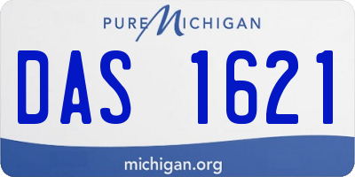 MI license plate DAS1621